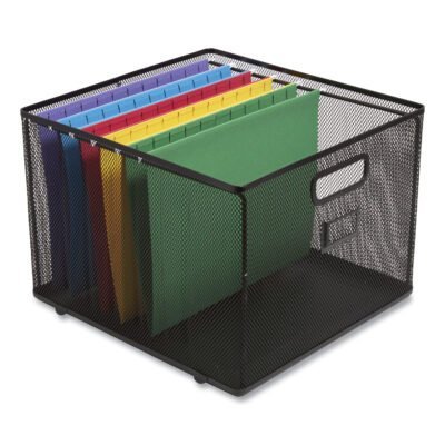Wire Mesh File Organizer, Letter Size, 13.98″ Long, Black