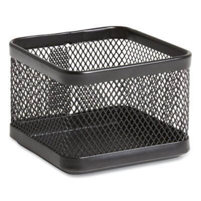 Small Stackable Wire Mesh Accessory Holder, 3.46 x 3.46 x 2.75, Black