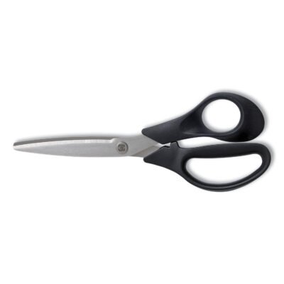 Stainless Steel Scissors, 7″ Long, 2.64″ Cut Length, Black Straight Handle