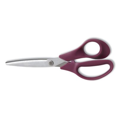 Stainless Steel Scissors, 8″ Long, 3.58″ Cut Length, Purple Straight Handle