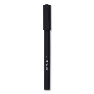 Quick Dry Gel Pen, Stick, Fine 0.5 mm, Black Ink, Black Barrel, Dozen