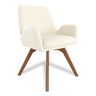 MidMod Fabric Guest Chair, 24.8″ x 25″ x 31.8″, Cream Seat, Cream Back