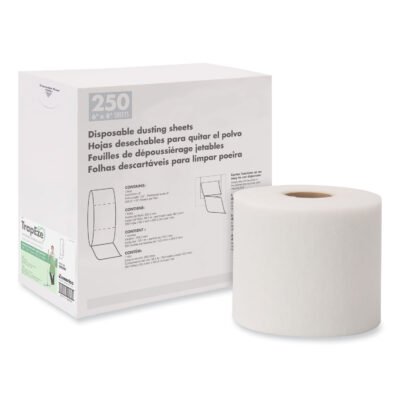 TrapEze Disposable Dusting Sheets, 8″ x 125 ft, White, 250 Sheets/Roll,