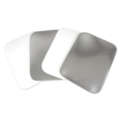 Flat Board Lids for 3 Compartment MOW Foil Container, Silver, Paper, 500/Carton