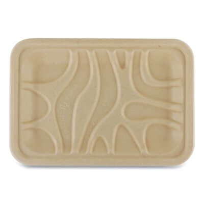 Fiber Trays, 1-Compartment, 8.2 x 5.7 x 0.7, Natural, Paper, 500/Carton