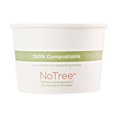 No Tree Paper Bowls, 8 oz, 3.4″ Diameter x 2.3″h, Natural, Sugarcane, 1,000/Carton
