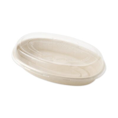 PLA Lids for Fiber Burrito Bowls, 9.7″ Diameter, Clear, Plastic, 300/Carton