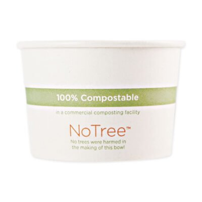 No Tree Paper Bowls, 12 oz, 4.4″ Diameter x 2.5″h, Natural, Sugarcane, 500/Carton