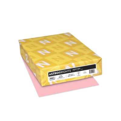 Color Paper, 24 lb Bond Weight, 8.5 x 11, Bubble Gum, 500/Ream
