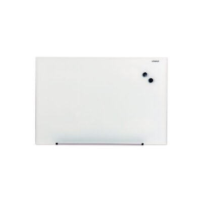 Frameless Magnetic Glass Marker Board, 36 x 24, White Surface