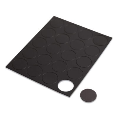 Heavy-Duty Board Magnets, Circles, Black, 0.75″ Diameter, 20/Pack
