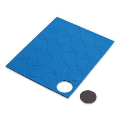 Heavy-Duty Board Magnets, Circles, 0.75″ Diameter, Blue, 20/Pack