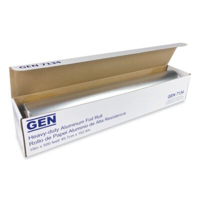Heavy-Duty Aluminum Foil Roll, 18″ x 500 ft, 4/Carton