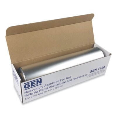 Heavy-Duty Aluminum Foil Roll, 12″ x 500 ft, 6/Carton