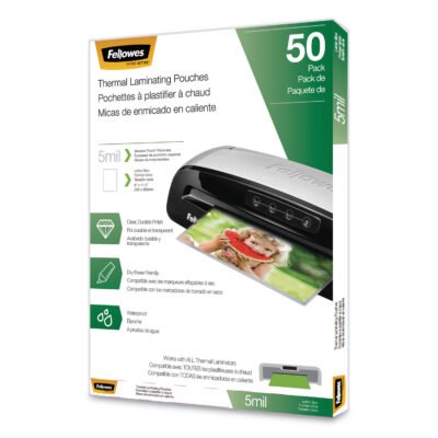Thermal Laminating Pouches, 5 mil, 9″ x 11.5″, Matte Clear, 50/Pack