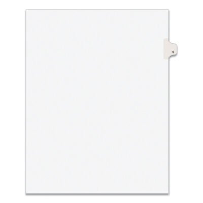 Preprinted Legal Exhibit Side Tab Index Dividers, Avery Style, 10-Tab, 5, 11 x 8.5, White, 25/Pack