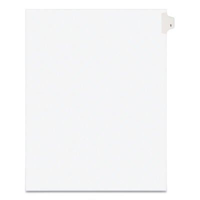 Preprinted Legal Exhibit Side Tab Index Dividers, Avery Style, 10-Tab, 1, 11 x 8.5, White, 25/Pack
