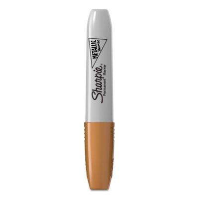 Metallic Chisel Tip Permanent Marker, Medium Chisel Tip, Bronze, Dozen