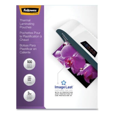 ImageLast Laminating Pouches with UV Protection, 3 mil, 9″ x 11.5″, Clear, 100/Pack