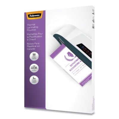 Laminating Pouches, 3 mil, 9″ x 14.5″, Gloss Clear, 50/Pack