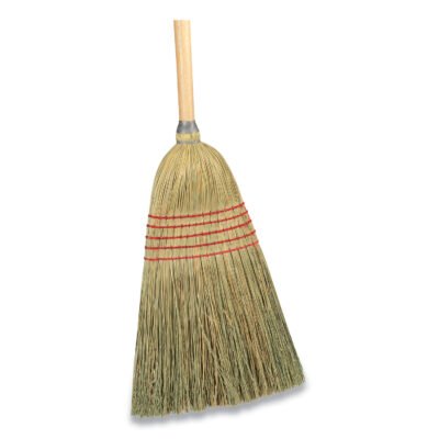 Corn Broom, Corn Fiber Bristles, 56″ Overall Length, Natural