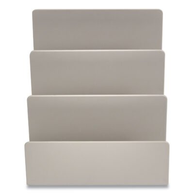 Plastic Incline Mail Sorter, 3 Sections, Letter Size Files, 6.3 x 6.3 x 5.5, Gray