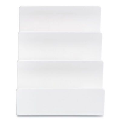Plastic Incline Mail Sorter, 3 Sections, Letter Size Files, 6.3 x 6.3 x 5.5, White