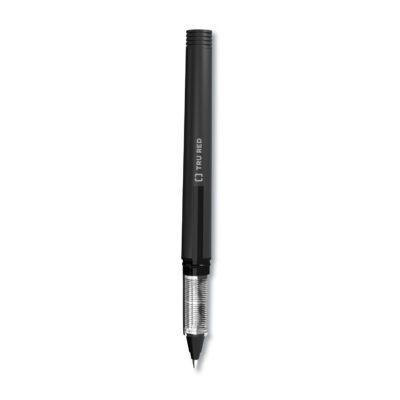 Roller Ball Pen, Stick, Fine 0.5 mm, Black Ink, Black Barrel, Dozen