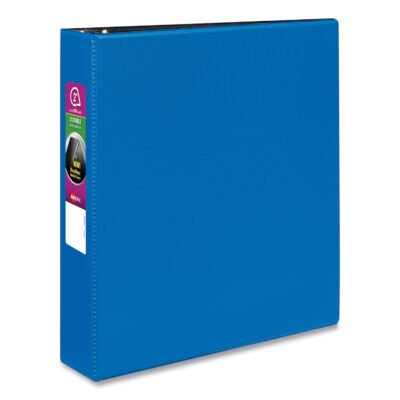 Durable Non-View Binder with DuraHinge and Slant Rings, 3 Rings, 2″ Capacity, 11 x 8.5, Blue