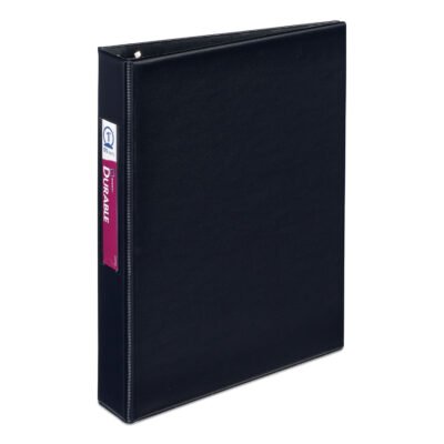 Mini Size Durable Non-View Binder with Round Rings, 3 Rings, 1″ Capacity, 8.5 x 5.5, Black