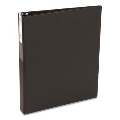 Economy Non-View Binder with Round Rings, 3 Rings, 1″ Capacity, 11 x 8.5, Black, (4301)