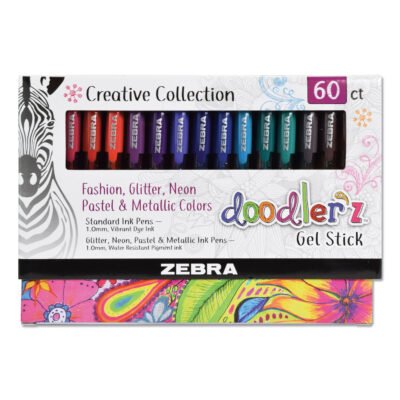 Doodler’z Gel Pen, Stick, Bold 1 mm, Assorted Ink and Barrel Colors, 60/Pack