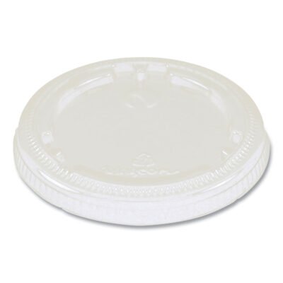 PLA Lids for Fiber Cups, 3.1″ Diameter x 0.4″h, Clear, Plastic, 1,000/Carton