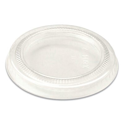 PLA Lids for Fiber Cups, 2.6″ Diameter x 0.3″h, Clear, Plastic, 2,000/Carton