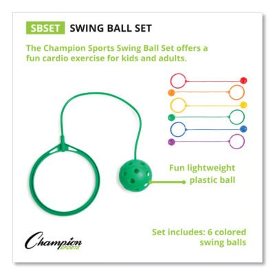 Swing Ball Set, 5.5″ Diameter, Assorted Colors, 6/Set