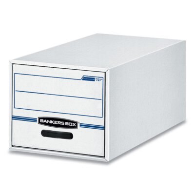 STOR/DRAWER Basic Space-Savings Storage Drawers, Letter Files, 14″ x 25.5″ x 11.5″, White/Blue, 6/Carton