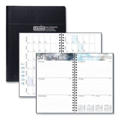 Recycled Academic Weekly/Monthly Appointment Planner, 8 x 5, Black Cover, 13-Month (Aug to Aug): 2023 to 2024