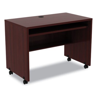 Alera Valencia Series Mobile Workstation Desk, 41.38″ x 23.63″ x 30″, Mahogany