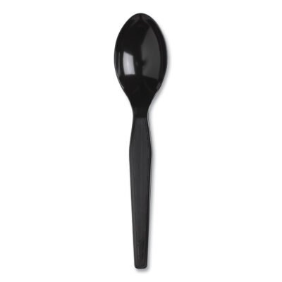 SmartStock Plastic Cutlery Refill, Spoons, 6″, Series-F Heavyweight, Black, 40/Pack, 24 Packs/Carton