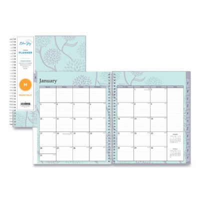Rue Du Flore Monthly Planner, Rue Du Flore Artwork, 10 x 8, Jade/Lavender Cover, 12-Month (Jan to Dec): 2023