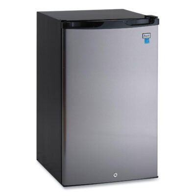 4.4 Cu.Ft. Auto-Defrost Refrigerator, 19.25 x 22 x 33, Black with Stainless Steel Door