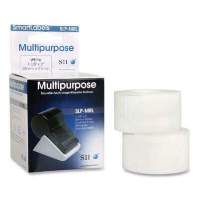 SLP-MRL Self-Adhesive Multipurpose Labels, 1.12″ x 2″, White, 220 Labels/Roll, 2 Rolls/Box
