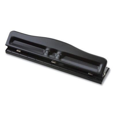 11-Sheet Fully Adjustable Two-Three-Hole Punch, 9/32″ Holes, Black