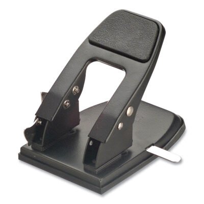 50-Sheet Heavy-Duty Two-Hole Punch with Padded Handle, 1/4″ Holes, Black