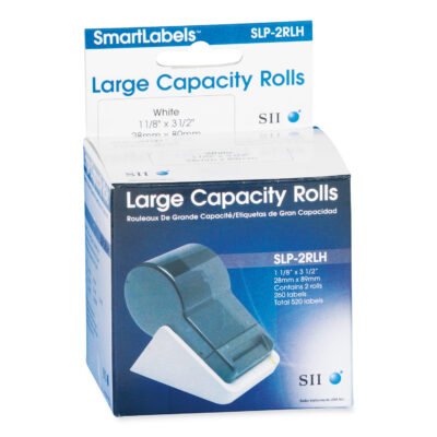 SLP-2RLH Self-Adhesive Address Labels, 1.12″ x 3.5″, White, 260 Labels/Roll, 2 Rolls/Box