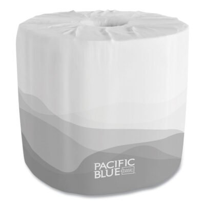 Pacific Blue Basic Embossed Bathroom Tissue, Septic Safe, 1-Ply, White, 550/Roll, 80 Rolls/Carton