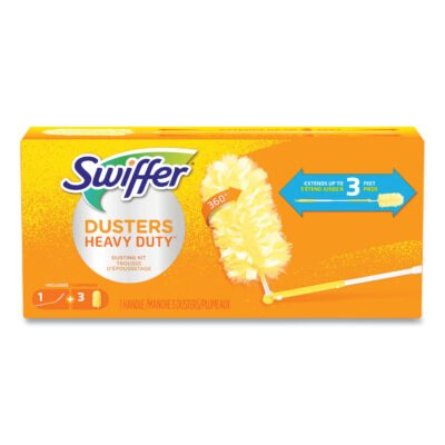 Heavy Duty Dusters with Extendable Handle, 14″ to 3 ft Handle, 1 Handle and 3 Dusters/Kit
