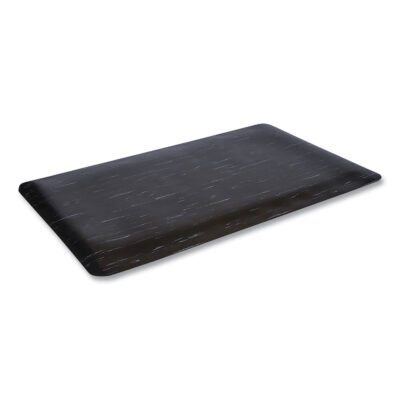 Cushion-Step Surface Mat, 36 x 72, Marbleized Rubber, Black