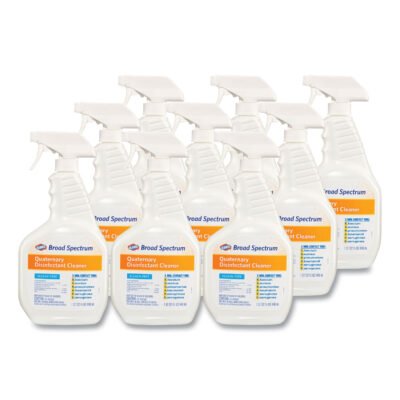 Broad Spectrum Quaternary Disinfectant Cleaner, 32 oz Spray Bottle, 9/Carton