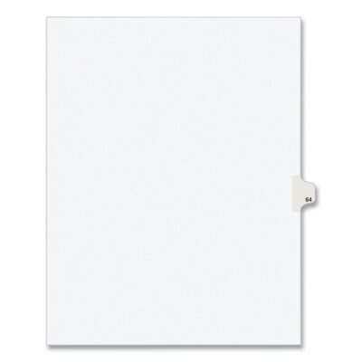 Preprinted Legal Exhibit Side Tab Index Dividers, Avery Style, 10-Tab, 64, 11 x 8.5, White, 25/Pack, (1064)